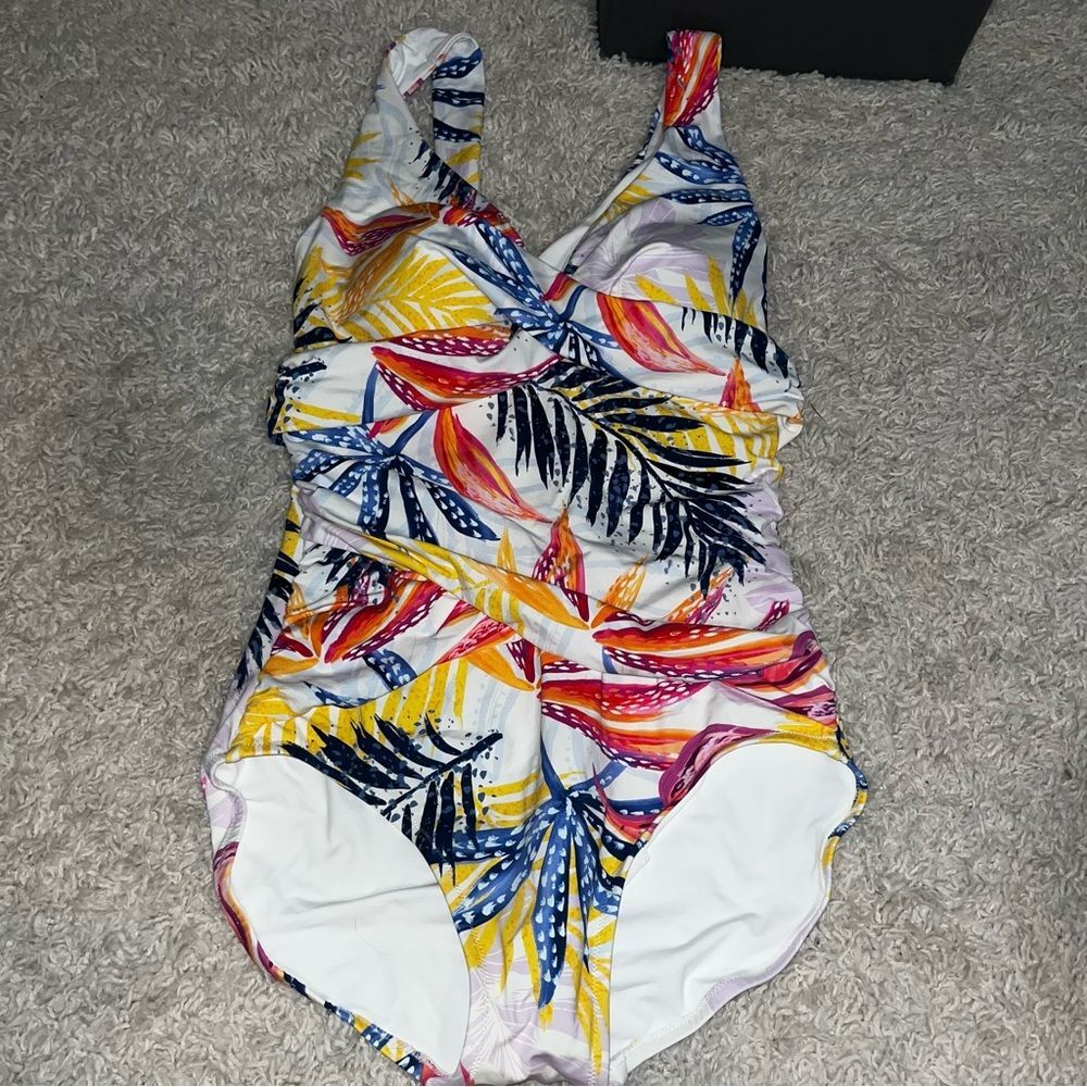 Calia Floral one piece bathing suit size 12